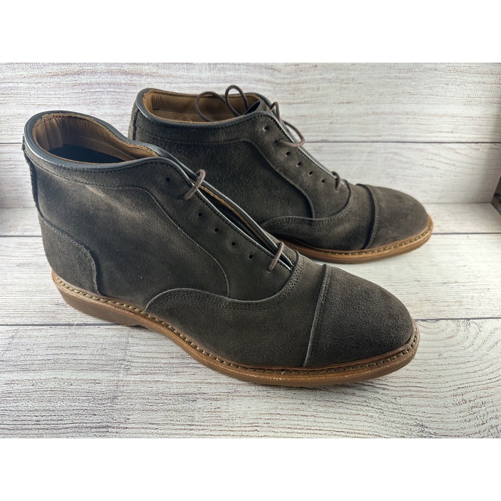 Allen Edmonds Men's Bitter Chocolate Suede Park Avenue Verse Cap Toe Boots 8.5 E